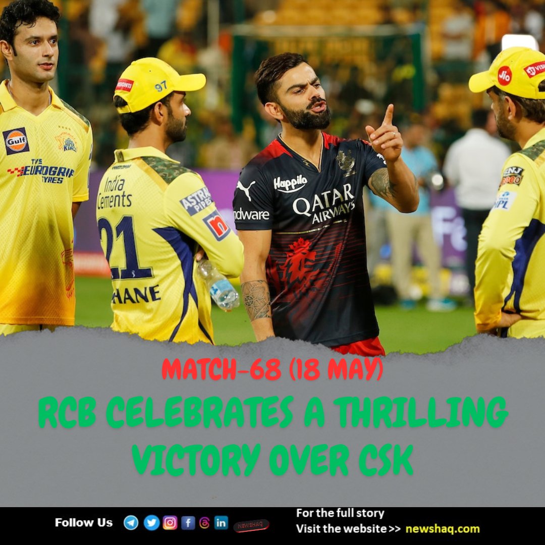 RCB Celebrates a Thrilling Victory Over CSK by 27 Runs