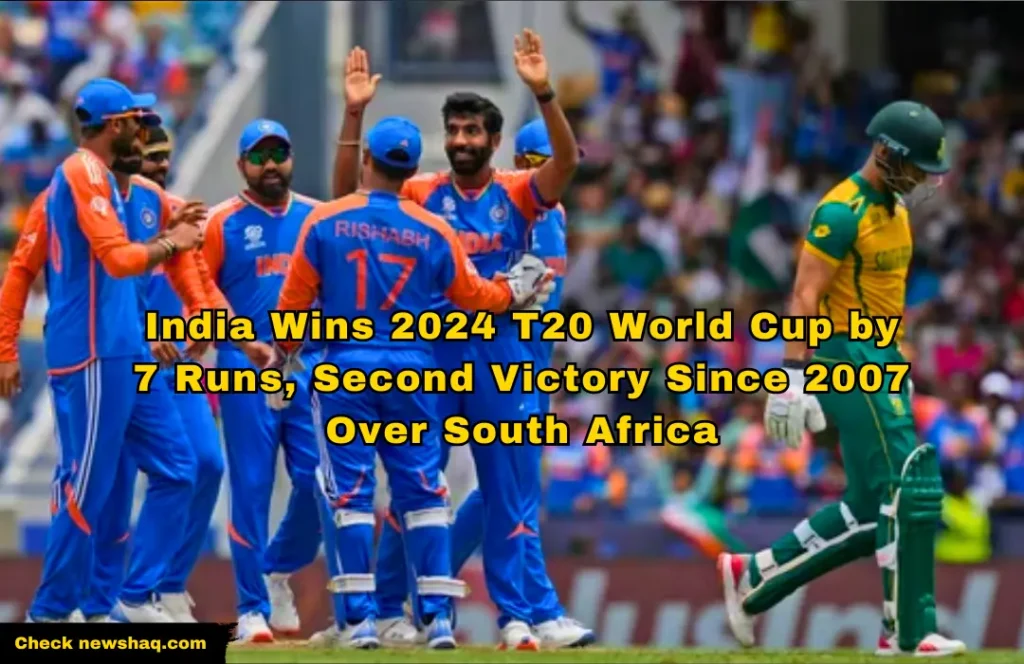 India Wins 2024 T20 World Cup by 7 Runs, Second Victory Since 2007 Over South Africa
