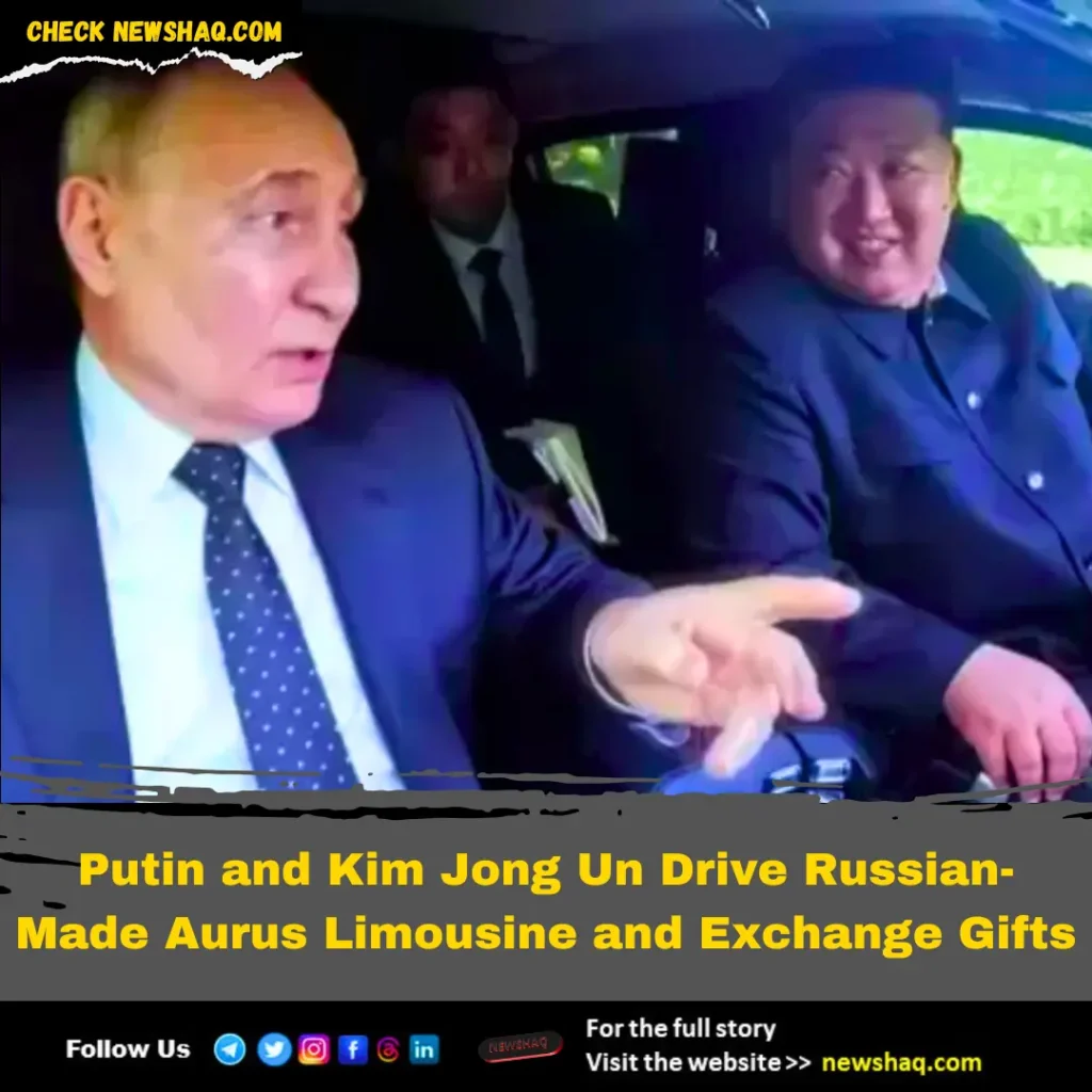 Putin and Kim Jong Un Drive Russian-Made Aurus Limousine and Exchange Gifts