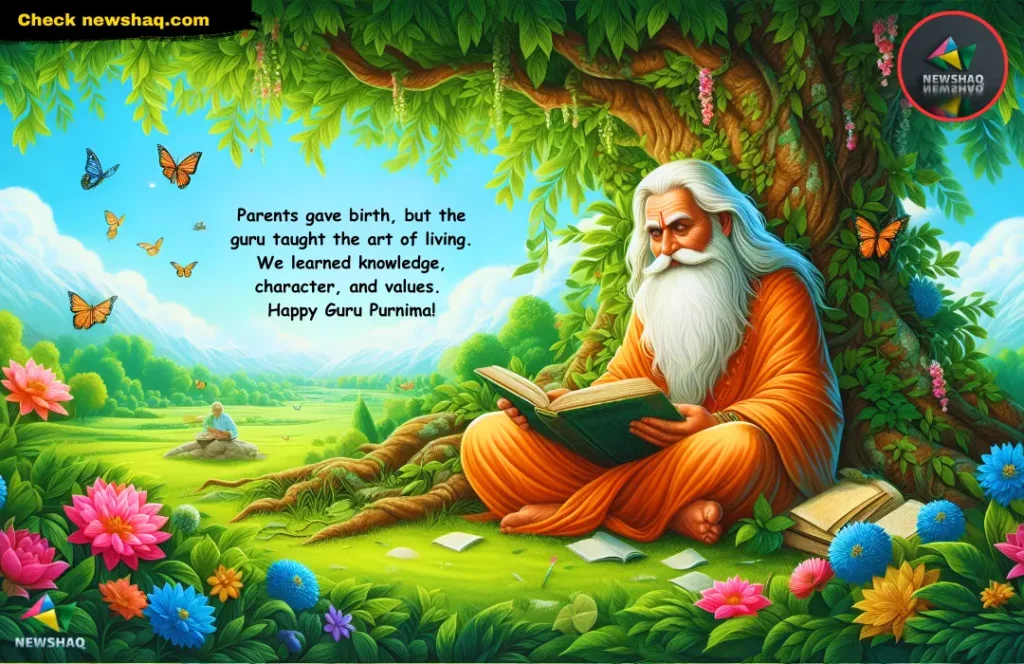 Parents gave birth, but the guru taught the art of living. We learned knowledge, character, and values. Happy Guru Purnima! guru purnima image